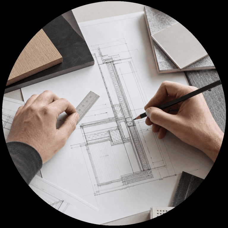 Anonymous technical drawing desk representing Northline Technical