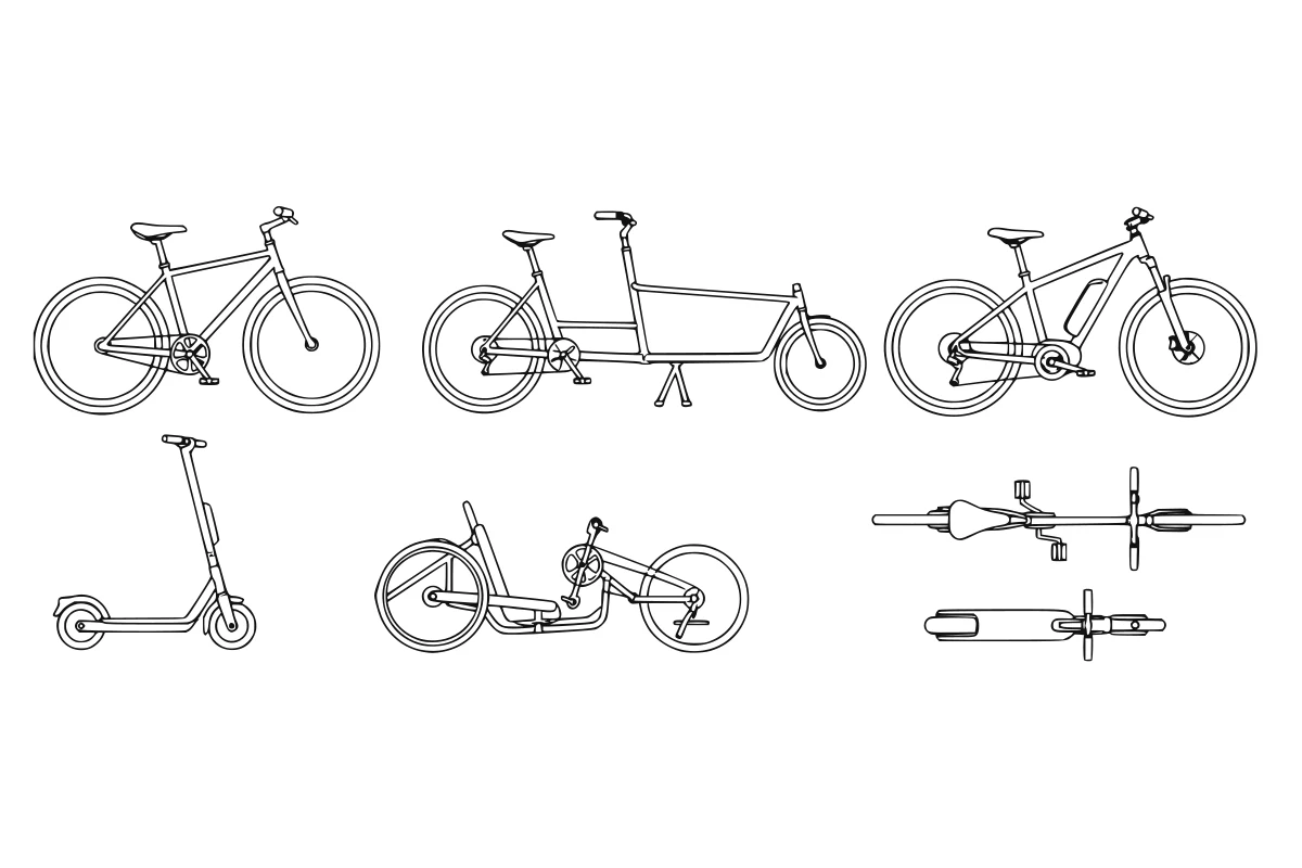 Micromobility SVG set shown as a rendered representative vector-output preview