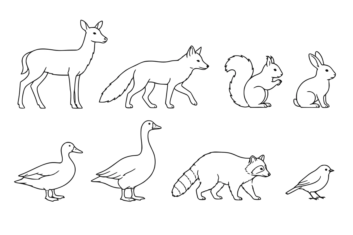Landscape animal SVG set shown as a rendered representative vector-output preview