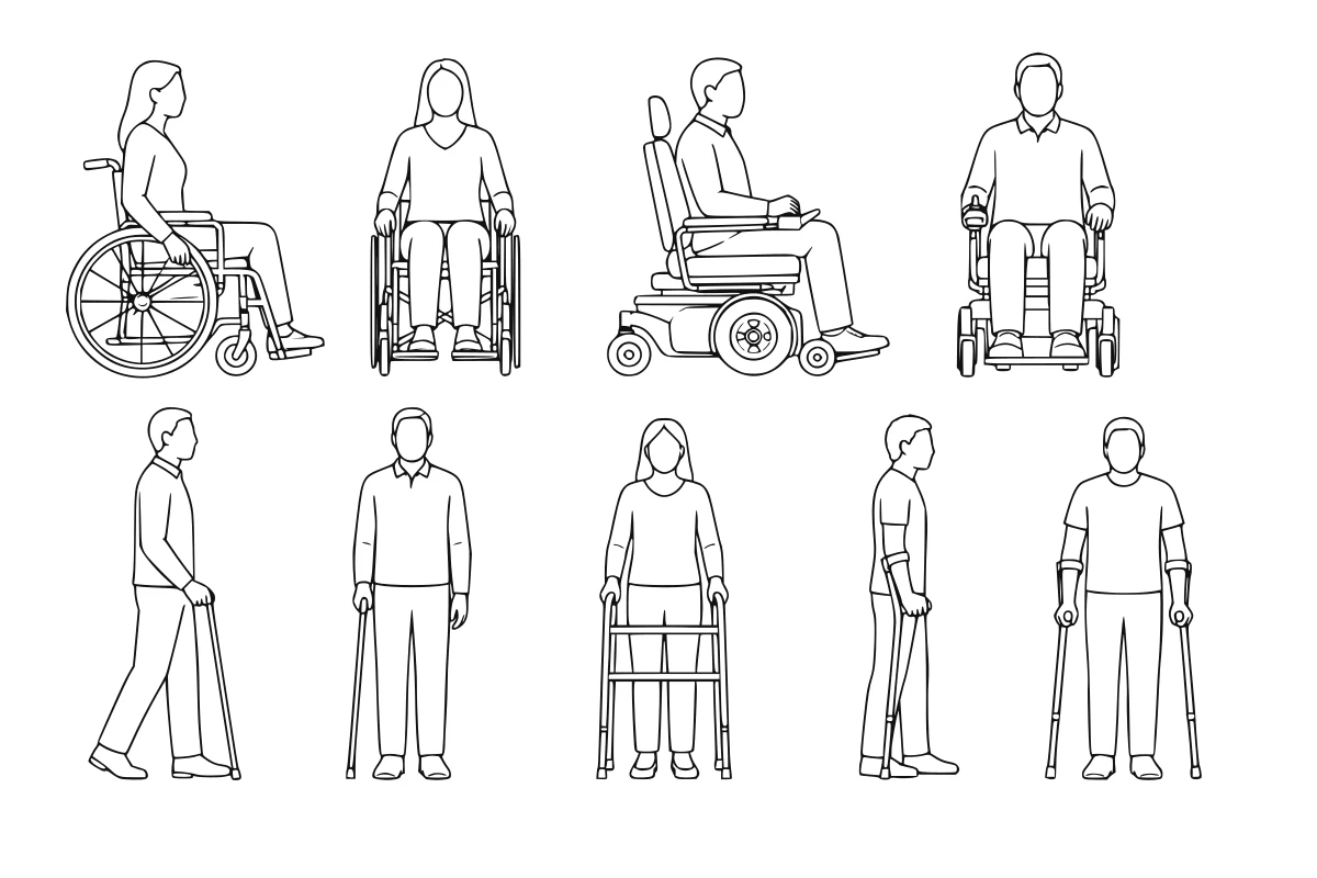 Mobility entourage SVG set shown as a rendered representative vector-output preview