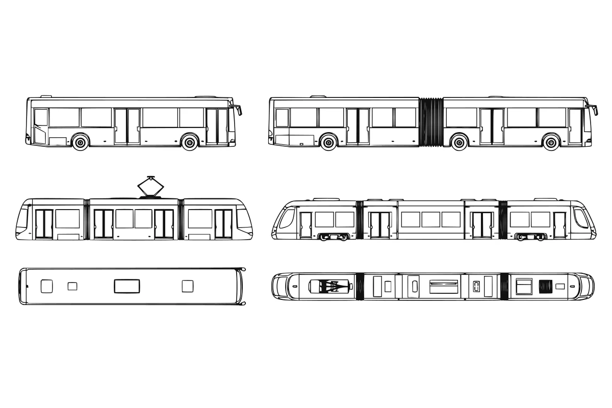 Public-transit SVG set shown as a rendered representative vector-output preview